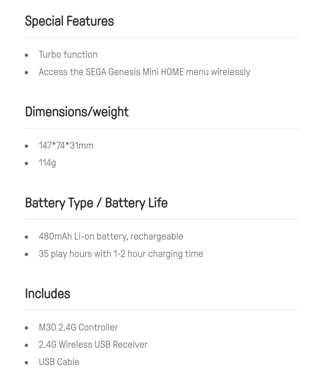 8Bitdo M30 2.4Ghz Belchine 4