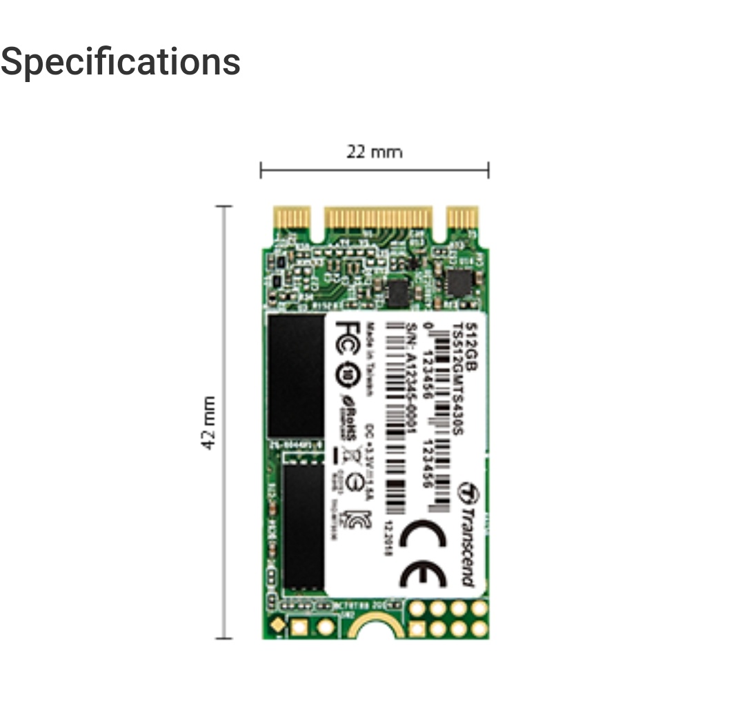 Transcend 512Go - M.2 SSD 430S - Belchine -